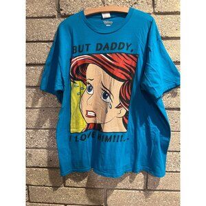 Disney Ariel "But Daddy I Love Him" Blue Graphic Tee XL